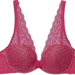 Intimissimi Elena Balconette Lacey Bra Size 32 B Hot Pink NWTs